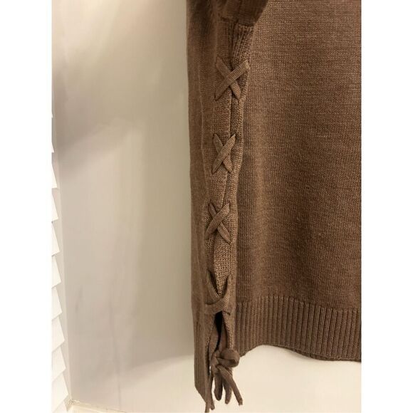 EUC Athleta Nopa sweater 100% extra fine merino wool size M lace-up side - Picture 4 of 7